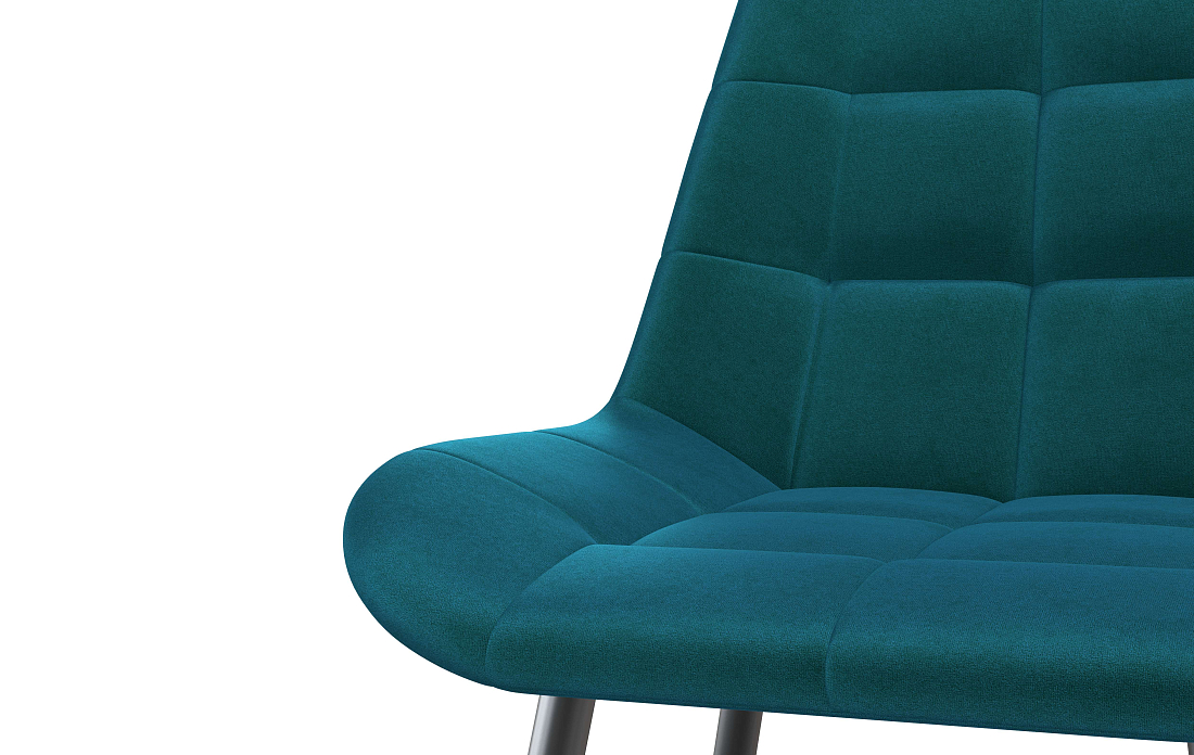 Кварта К / стул велюр конфетти изумруд/Цвет металл черный